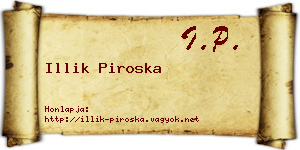 Illik Piroska névjegykártya